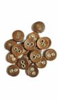 Ekta Enterprise Natural Coconut Wooden Button with Silver Metal Highlights 2 Holed Buttons for Designer Collection of Ethnic Ware, Ladies Kurtis Sewing, DIY Art and Craft Pack of 50 (Silver, 11mm)