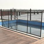 HAPPYGRILL 4'X12' Swimming Pool Fence Barrier, Child Kids Pool Safety Mesh Fence