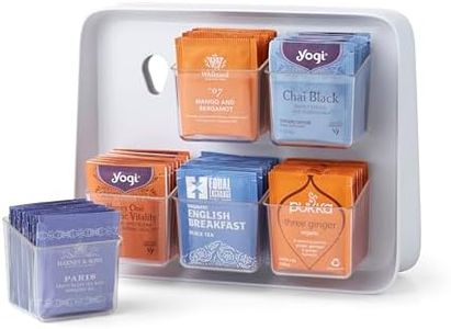 YouCopia TeaStand Tea Bag Organizer with Clear Removable Bins, Cabinet or Pantry Storage Caddy, 120-Bag