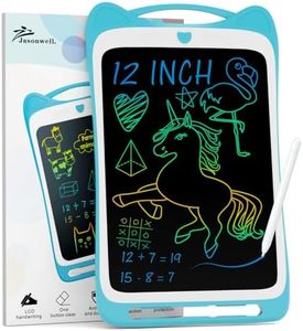 Jasonwell Kids Drawing Pad Doodle Board 12'' Colorful Toddler Scribbler Board Erasable LCD Writing Tablet Light Drawing Board Educational Learning Toys Gifts for 3 4 5 6 7 8 Year Old Girls Boys (Blue)