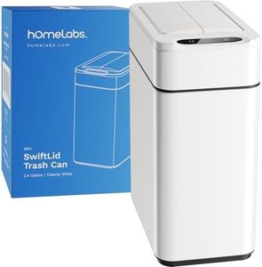 hOmeLabs Durable 2.4 Gallon Sensor Trash Can, Retractable Butterfly Lid, Batteries Included, Space-Efficient, Easy Clean, Battery-Powered