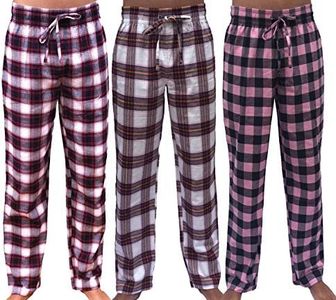 GIVEITPRO 3 Pack -Women Flannel Pajama Pant Pajama Bottoms-100% Cotton Yarn-dye Woven (X-LARGE, Combo A. (Burgundy, Clear, Pink))