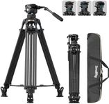 SMALLRIG 79''/200.5cm Heavy-Duty Carbon Fiber Video Tripod, 7-Step Counterbalance Head, Snap-on Quick-Release Plate for DJI & MFT 501, Max Load 17kg/37lb, Professional Video Shooting - FSD18-5578
