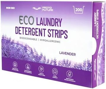 Proto Future Eco-Friendly Laundry Detergent Sheets - Biodegradable, Hypoallergenic, Zero Waste, Plastic-Free Eco-Strips - No Enzymes, Plant-Based Formula (200 washes, Lavender)