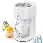 Electric Ice Crusher, Slushy Maker Ice Shaver with Removable Jug for Blending Slushies, Ice Crushing Machine for Snow Cones Slushies Smoothies, and Iced Coffees Frappuccinos (White)