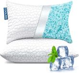 Cooling Bed Pillows for Sleeping 2 Pack Queen Size Shredded Memory Foam Pillows with Adjustable Loft,Bed Pillows for Back Side Stomach Sleepers Queen Shredded Memory Foam Bed Pillow