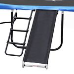 Trampoline Ladder Slide kit, Universal Trampoline Ladder with Slide for Children Kids, Weather Resistant Galvanized Steel Slide Ladder with Shoe Storage Bag