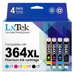 LxTek 364XL Ink Cartridges Multipack Compatible for HP 364 Ink for HP Photosmart 5520 5510 5522 5524 6510 6520 6515 7510 7520 b110a Officejet 4620 4622 Deskjet 3070A 3520 (Black Cyan Magenta Yellow)