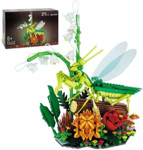 YEECHAO Flowers & Mantis Insect Collection Building Set, Insects and Rose Plants for Nature Decor, Compatible with Lego Animals, Ideas Gift Bug Building Toy for Adults Boys Girls (753 PCS)