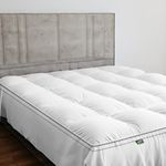 Luxury Mattress Topper Single Size - Soft & Cooling, 100% Pure Cotton, Durable & Water Repellent Pillow Top, Optimum Thickness with Down Alternative Fill, 30cm Deep Pocket Skirt