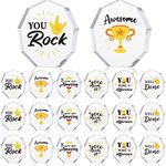 Janmercy 24 Pcs Appreciation Acrylic Award 6 Styles Appreciation Trophy Employee Appreciation Gifts Bulk Acrylic Trophy Award Clear Award Gift for Adults Employee Party Office Decorations(Medal)