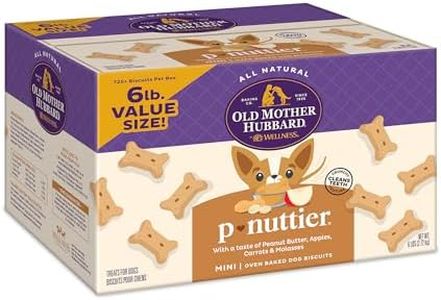 Old Mother Hubbard by Wellness Classic P-Nuttier Natural Dog Treats, Crunchy Oven-Baked Biscuits, Ideal for Training, Mini Size, 6 pound box