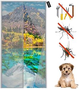 Magnetic Fly Screen Mesh Door,Insect Protection Door Screens 220x180cm(86x70inch)Keeps Mosquitoes Insects Out Automatically Tight Closure for Balcony Entrance Doors Patio,Grey