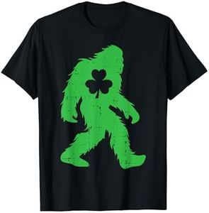 St Patricks Day Bigfoot Sasquatch Shamrock Men Women Kids T-Shirt