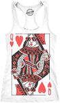 Womens Tank Queen of Hearts Tanktop Funny Vintage Graphic Cute T Shirt Ladies Funny Racerback Tank Novelty Tank Tops for Women White S