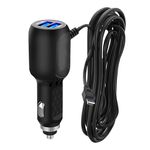 Dash Cam Power Lead Cable Mini USB Car Charger 12V to 5V with 2 USB Ports 3.5M Wire Long DC 3.5A Power Supply Adapter with Straight Mini USB Connector for Dash Cameras Sat Navs GPS Navigation DVR