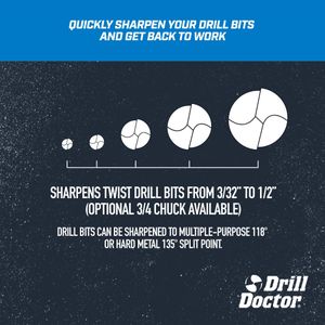Drill Doctor Drill Bit Sharpener – DD500X, Precision Sharpening Tool