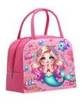 TOOYEP Unicorn Insulated Lunch Bags for Kids Teenagers- Small Size for Kids Student Children to School | Picnic Organizer Portable and Reusable Pink (Size 21 * 20 * 13 cms) (Mermaid)