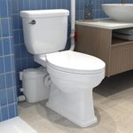 HOCANFLO Macerating Toilet System, 17.7inch Extra Tall Toilet with Macerator Pump for Basement Upflush, Sewage Grinder Pump, Quiet Copper Motor, 4 Inlets for Sink/Shower/Laundry/Washer