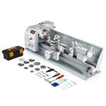 CREWORKS Metal Lathe Machine with 3 Jaw Chuck and 3000rpm Max Variable Speed, 9x24Inch Benchtop Lathe with LCD Display 1100W Brushless DC Motor and More for Home Machinist Workshop DIY Metalworking