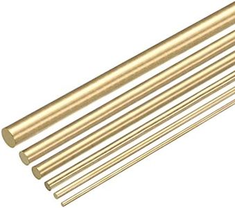 MECCANIXITY Brass Rods Round Solid Brass Stock Pin 2mm-8mm Assorted Diameter for 200mm Length Brass Rod for Drift Punches Various Shaft DIY Craft Model Plane Ship Cars(Pack of 6)