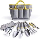 Jardineer Garden Tools Set, 8 PCS Gardening Tools Kit with Garden Tools and Garden Gloves, Perfect Home Garden Tools for Woman and Man as Gifts