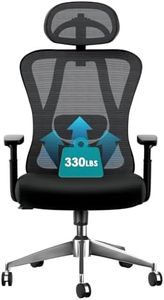 naspaluro Ergonomic Office Chair：High Back Desk Chair with 3D Adjustable Armrest and Headrest,2D Lumbar Support,135° Rocking Backrest,Mesh Computer Chair for Home Office,Study,Black