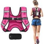BAGAIL Weighted Vest for Strength Training, Bust Size Adjustable, Convenient Pocket, Iron Sand Weighted Vests, Ideal for Gym Workouts, Yoga Training and Aerobic Exercises, 2.3kg/5lb, Pink