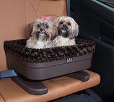 Pet Gear Booster Seat for Dogs/Cats, Removable Washable Comfort Pillow + Liner, Safety Tethers Included, Installs in Seconds, No Tools Required, 20" Chocolate/Swirl