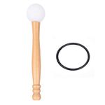 Crystal Singing Bowl O-Ring, Comfortable Crystal Singing Bowl Mallet, Portable Solid Wood Handle Rubber Material for Home Playing Crystal Singing Bowl