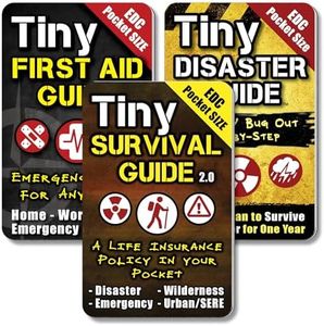 Tiny First Aid, Disaster & Survival Guide Set – Pocket Emergency Preparedness Handbooks for Safety, Crisis Response & Natural Disaster Readiness (3-Pack)