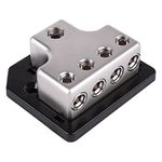 Skar Audio x1 0/4 Gauge Input to x4 4/8 Gauge Outputs Power Distribution Block (SK-DIST-BLK2)