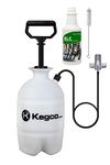 Kegco Deluxe Hand Pump Pressurized Keg Beer Cleaning Kit with 32 Ounce National Chemicals Beer Line Cleaner,Black (Packaging of Cleaning Solution May Vary),White