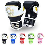 CKE Kids Boxing Gloves for Kids Boys Girls Junior Youth Toddlers Age 5-12 Years Training Boxing Gloves for Punching Bag Kickboxing Muay Thai (Black)