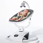 VaVaSoo Electric Baby Swing for Infants, 6 Motion Swings Baby Rocker with Remote, Portable Baby Bouncer for Newborn with 5 Speed, 14 Preset Lullabies, Light Grey