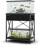 FILKO Aquarium Stand 20-29 Gallon, Metal Gallon Fish Tank Stands with Accessories Storage, Turtle/Reptile Terrariums Table,Breeder Tank Stand,Easy to Assemble(Tank not Included) (Black, 29 Gallon)