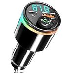 Bluetooth Transmitter, Bluetooth 5.3 FM Transmitter Car Adapter, 48W Max Dual Fast Car Charger Kit, All-Metal Wireless Radio Receiver, Hi-Fi Music Player, Noise Cancelling Hands-Free Calling