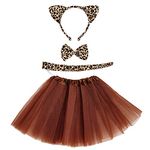 Marrywindix Brown Leopard Costume Tutu Set Animal Fancy Dress Costume Kit Halloween Party Dress Up Accessories