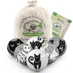 Wooly Heroes Wool Dryer Balls - Organic Eco Friendly - 6-Pack XL ~ Reusable Fabric Softener ~ with Free Natural Laundry eBook (Kitty & Friends)