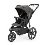 Ickle Bubba Venus Jogger Pro Stroller (Charcoal Grey) – All-Terrain 3-Wheel Pushchair from Birth to 22kg, Air-Filled Tyres, Suspension, Handlebar Brake, UPF50+ Hood & Rain Cover