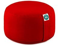 Present Mind Extra High Round Yoga Cushion (Height 20 cm) High Yoga Cushions/Meditation Cushions - Made in the EU - Washable Cover - 100% Natural Floor Cushion - Yoga Gifts