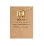 INOXPINK Best Friends Forever Gold Color Rings Pendant Necklace Quote Card in Gift Bag