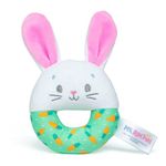 Ms. Rachel Official Hop Little Bunnies Soft Rattle Toy, Baby Teething Toys with Plush Bunny Cover, Toddler Toys for Girls & Boys for Ages 3 Months to 1+