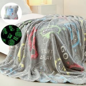 Anowpo Glow in The Dark Blanket Game Controller Gifts for Boys,Soft Kids Throw Gamer Blanket 3 4 5 6 7 8 9 10 11 12 Year Old Boy Gifts,Gifts for Boys 8-12,Easter Birthday Valentines Day Gifts,50"x60"