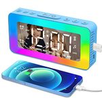 SPLITSKY Alarm Clock for Kids,White Noise Sleep, with 8 LED Night Lights,Loud Alarm Clock for Heavy Sleepers,USB Charging Port,Weekday/Weekend Mode, Dimmer,for Bedrooms, Kid Rooms