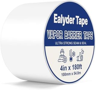 Ealyder Tape 4 Inch x 180 FT Vapor Barrier Tape, White Polyethylene Tape, Heavy Duty Vapor Barrier Waterproofing for Repair, Crawl Spaces, Moisture Barriers, Insulation & Underlayment Seams