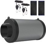 HYDROWE 6 Inch Air Carbon Filter for Grow Tent,Smellines Control with Australia Virgin Charcoal for inline duct fan，Hydroponic Growth,Pre-Filter Included