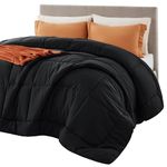 Bedsure Comforter Duvet Insert - Quilted Comforters Queen Size, All Season Duvet, Down Alternative Bedding Comforter with Tabs(Black,Queen 88"x88")