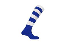 Mitre Adult Mercury Hoop Football Sports Socks | Football Team Kit | Lightweight Long Sock | Breathable Sports Sock, Royal/White, Senior (7 UK - 12 UK)