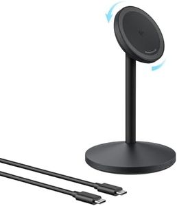 Anker MagGo kabellose Ladestation, 15W Qi2 für MagSafe, Ständer mit USB-C Kabel, Magnetisches Ladegerät für iPhone 17/16/15/14, AirPods (ohne Netzteil)